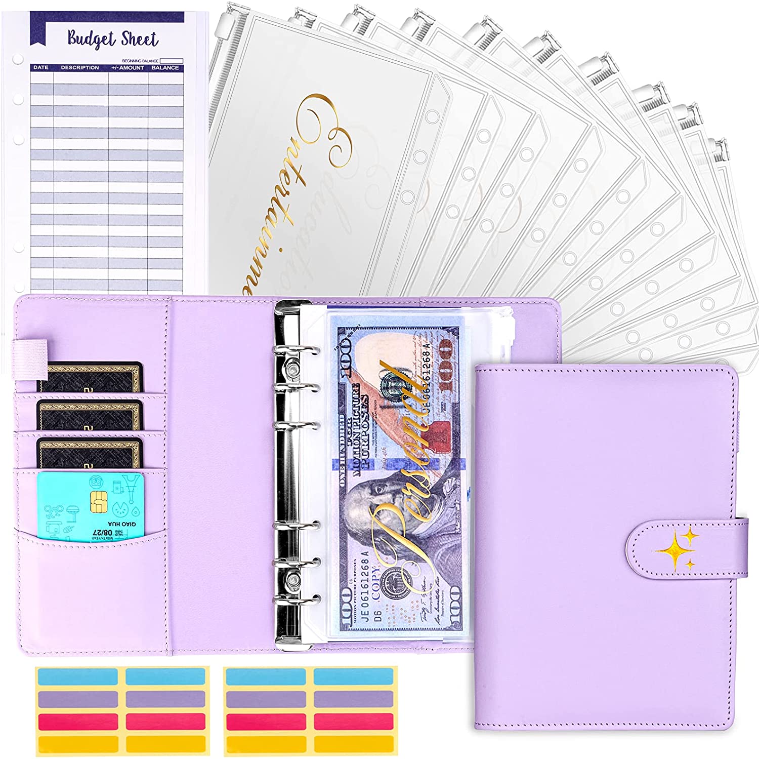 Personal refillable organizer, personalizable budget binder in