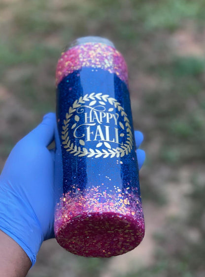 Happy Fall! Custom Glitter Fall Tumbler (RTS)