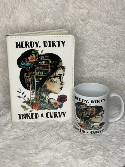 Nerdy, Dirty, Inked and Curvy Custom Journal and Mug Set
