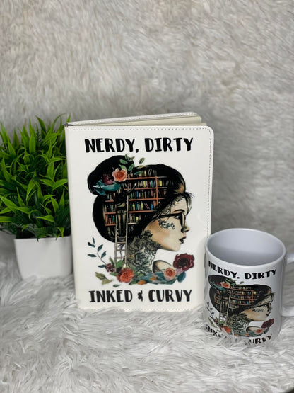 Nerdy, Dirty, Inked and Curvy Custom Journal and Mug Set